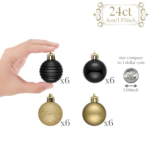 Valery Madelyn Christmas Tree Decorations Ornament Set for Fall Halloween Decor, 24ct Shatterproof Christmas Ball Ornaments Bulk, 1.57 Inches Hanging Decor for Xmas Holiday Party - Image 4
