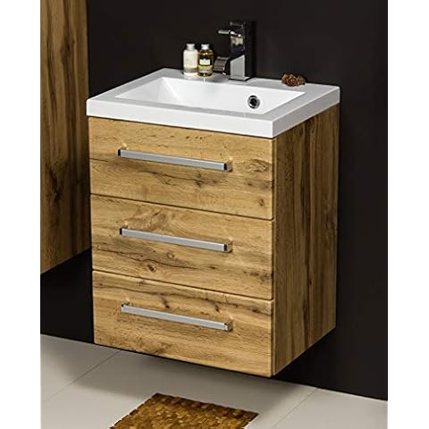 Quentis Badmöbel Genua, Breite 50/ Tiefe 39 cm, Waschbecken mit Unterschrank, 3 Schubladen Cover