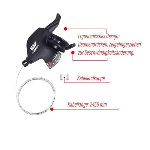 CNCLOL Schaltwerk 9 Fach für Shimano SRAM, Schalthebel 9 Fach Rechts, Fahrrad Schaltung 9 Fach Set für MTB/Rennrad/Mountainbike