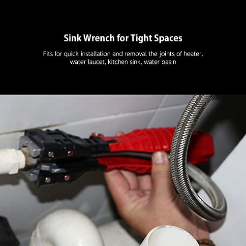 Chave de torneira e pia 18 em 1 ferramenta de chave dobrável multifuncional chave de encanamento de