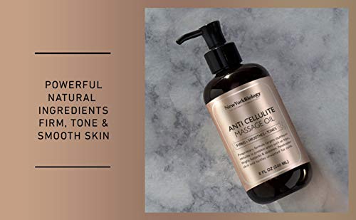 New York Biology Anti Cellulite Massage Oil 8 Fl. Oz – Made With 100% Natural Oils – Sensual Body Oil For Massage Therapy, Muscle Relaxation And Deep Tissue #TOP1