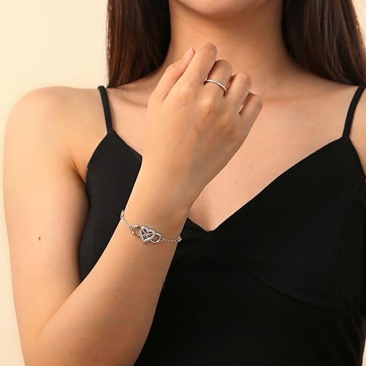 LIU JUN To My Granddaughter - Infinity Forever Love Heart Bracelet, You Are Always In Mine From Grandma Cubic Zirconia Adjustable inspirational Gift Jewelry2