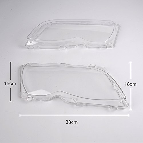 Pit66 2Pcs Car Headlight Clear Lense Cover Compatible With 02-05 Bmw E46 320I 325I 325Xi 330I 330Xi 4 Door Headlight Lens Cover Left + Right Side #TOP1