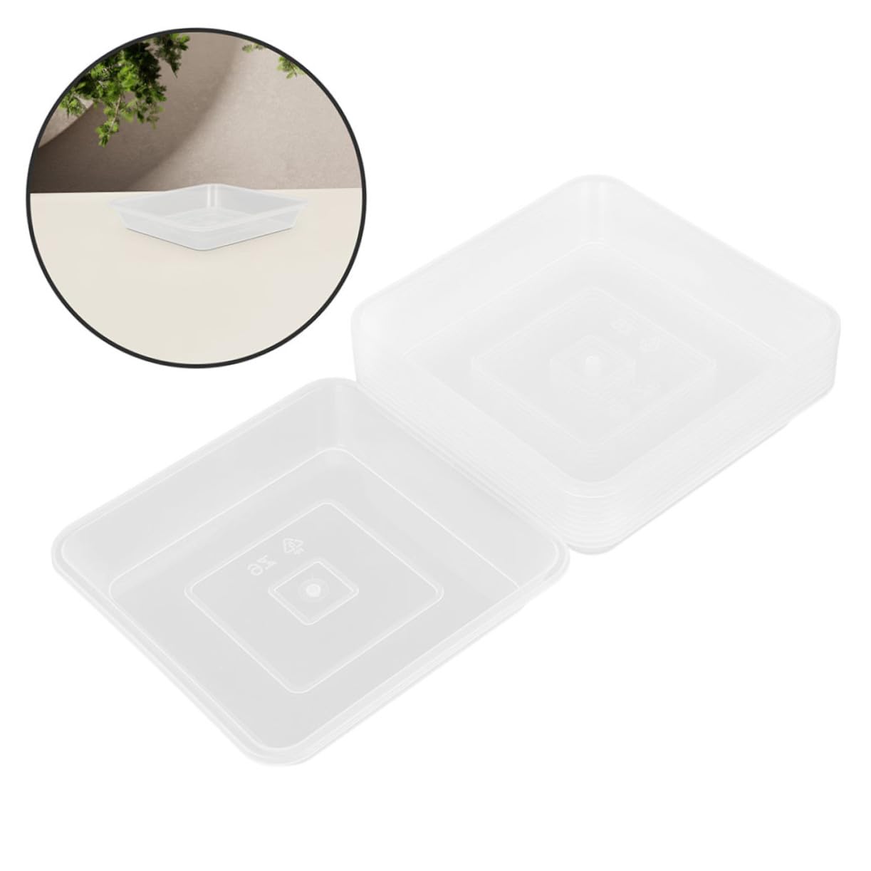 8 Stück Quadratische Pflanzenuntersetzer Transparent Dicke Kunststoff Auffangschalen Für Drinnen Und Draußen Formstabiler Pflanzschalen Schutz Minimalistisches Design Für Blumentöpfe