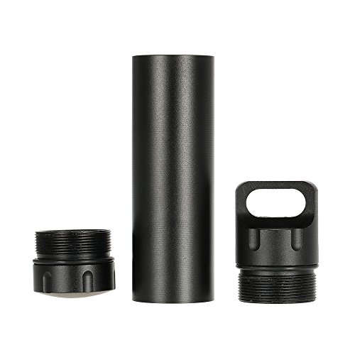 Ekloen Portable Survival Waterproof Pill Container Outdoor Waterproof Capsule Seal Bottle Holder Case Edc Emergency Tool,Cnc Machined Aluminum Bottle(Grey) #TOP3