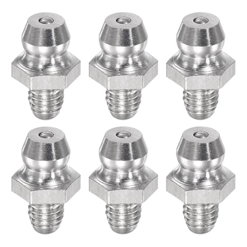 Image of uxcell 6Pcs Metric Stainless Steel Straight Grease Fitting M5 x 0.8mm Thread Hydraulic Grease Fitting Accessories