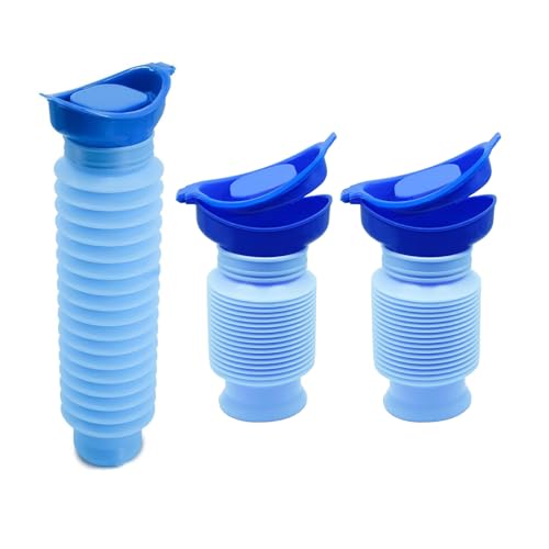 Galenecx 2 Pezzi Orinatoio Portatile, Orinatoios Emergenza Retrattile, 750ml Bottiglia Portatile, Orinatoio D'emergenza Pieghevole, Orinatoios Mini con Coperchio, per L’Escursionismo, Auto, Campeggio