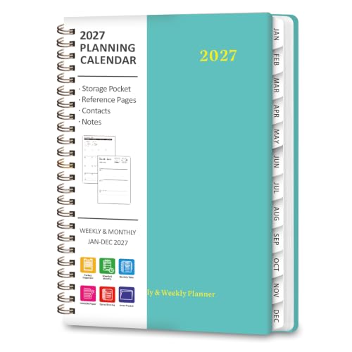 2027 Planner, Weekly and Monthly Calendar Planner Book, A5(6.3'' x 8.5'')