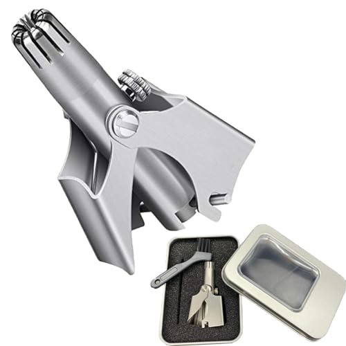 nanaxagly Premium Manual Rotary Nose Hair Trimmer for Men, Stainless Steel Nose Hair Remover for Men & Women