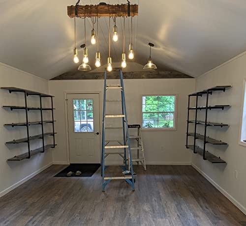 Tianman Industrial Wall Mount Iron Pipe Shelf Shelves Shelving Bracket Vintage Retro Black Diy Open Bookshelf Diy Storage Offcie Room Kitchen Shelves (3Pcs,52" Tall,12" Deep) #TOP5