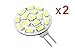 Produktbild 2 Stück G4 LED Stiftsockel DC AC 12V 24V 3,5W 350 Lumen Warmweiß 15 SMD 5630 10V-30V 3000K