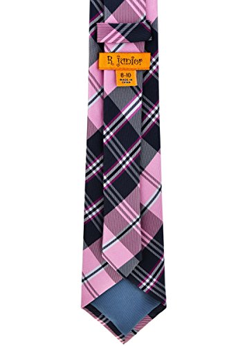 Retreez Elegant Plaid Check Woven Boy's Tie - 8-10 years3