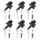 ENA Set of 6 Ignition Coil with Double Iridium Spark Plug Compatible with Mercedes-Benz 2012 2013 20
