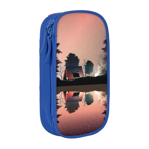 キャンプcampペンケース 文具 ファッション 収納 筆袋 多功能 中の高校生 軽い量 男女通用 鉛筆の箱 学生 児童 誕生日 入学 贈り物 包 収納包 Blue