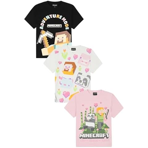Minecraft Girls 3 Pack Kids T-Shirts Cover