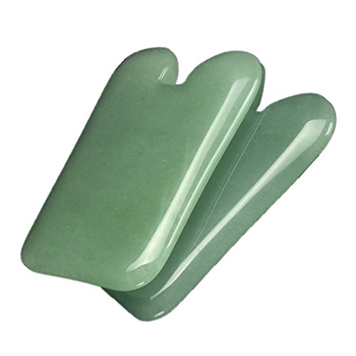 Natural Green Aventurine Gua Sha Scraping Massage Tools, Stone Guasha Board for SPA Acupuncture Handmade Healing Stone Gua Sha Scraping Facial Massage Scraper Tools