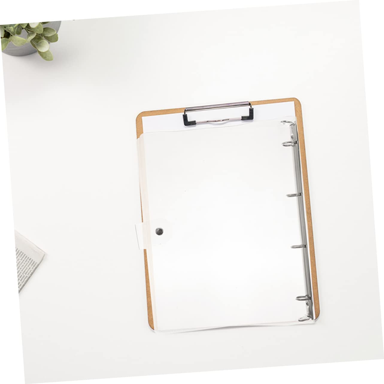 Classeur à Anneaux A4 Transparent 3 Pièces en Plastique Portable