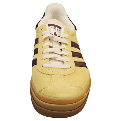 Image of adidas Women's Gazelle Bold Shoes Sneaker, Almost Yellow /Maroon, Size 10