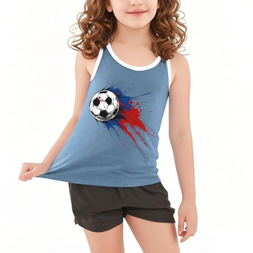 wodceeke Toddler Boys Girls Summer Tank Tops Football Printed Sleeveless Shirts Kids Casual Workout Sports Vest2