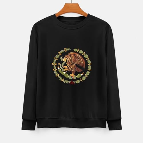 Mexican Golden Eagle Sweater Casual Cotton Crewneck Long Sweater3