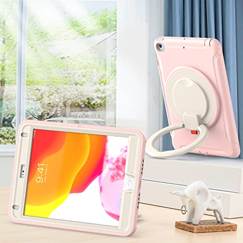Housse iPad Pro 12.9 2021 rotative 360 rose antichoc avec support de table et coque rigide active