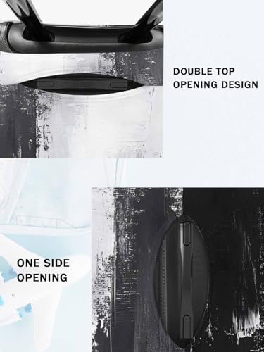 Abstract Travel Luggage Cover, Black White Color Block Anti-scratch Elastic Luggage Covers For Suitcase Protector, Washable Baggage Covers4