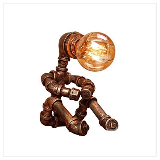 Robot Lampe De Bureau Rétro Industrielle Lampe De Bureau Creative Métal Fer Tube Lampe De Bureau À Économie D'éclairage Lampe De Chevet De Nuit Lampe De Bureau LED
