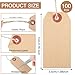 100 PCS Brown Tags with String, Marking Paper Hang Tags Attached Reinforced Hole,Writable Blank Price Gift Tag for All Occasions 2.75 x 1.37 Inch