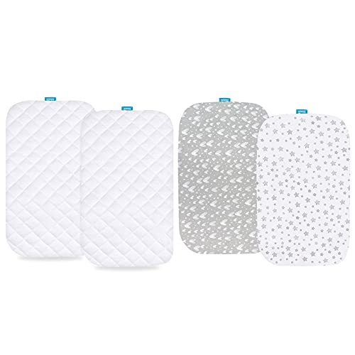 Image of Bassinet Mattress Pad Covers and Sheets for Baby Delight Beside Me Dreamer Bassinet