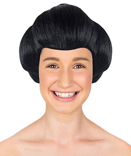 HPO Japanese Geisha Wig, Black Breathable Capless Designed Adult HW-1715A