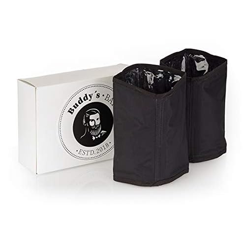 Buddy´s Bar - 2er Pack Kühlmanschetten, Ø 11 cm, H: 18 cm, Flaschenkühler für Sekt- und Champagnerflaschen, Weinkühler, wasserabweisender Nylonstoff, Schwarz