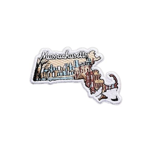 AKIKOPATCH Nature State Map Embroidery Iron On Patches, Size 3"