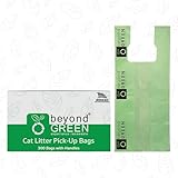 beyondGREEN Plant-Based Cat Litter Poop Waste Pick-Up Bags with Handles - 300 Bags - 8 in x 16 in