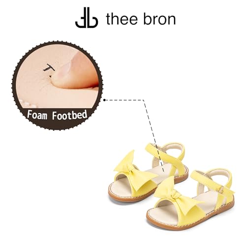 Image of THEE BRON Toddler Girls Sandals Wedding Flower Girl Dress Shoes Open Toe Flats