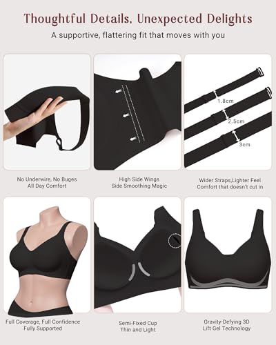 As Fairy Full Coverage Bras for Women No Underwire Supportive Wireless Plus Size Bra Seamless Comfort Bralette - image 7