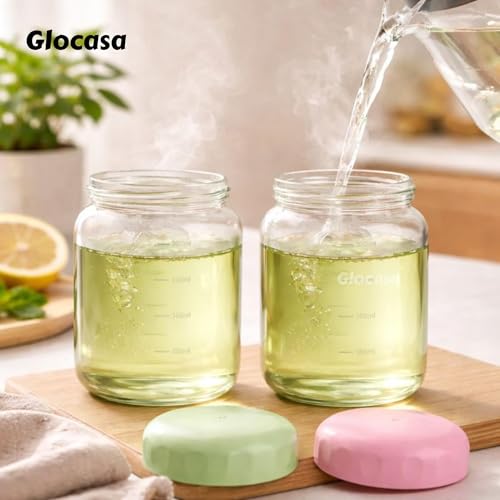 Image of 300ml Glass Storage Jars with Leakproof Lids Multipurpose Reusable Bottles for Juicing, Water, Smoothies - Modular Kitchen Organizer, Cookies Jar, BPA-Free & Travel Friendly Pack of 1 (multi colur)
