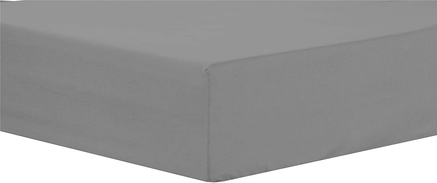 NFK TEXTILE Plain Style PolyCotton Fitted Bedsheets with Long-Lasting Color and Easy Care Bedding Fitted Sheets (Grey, Bunk Bed)