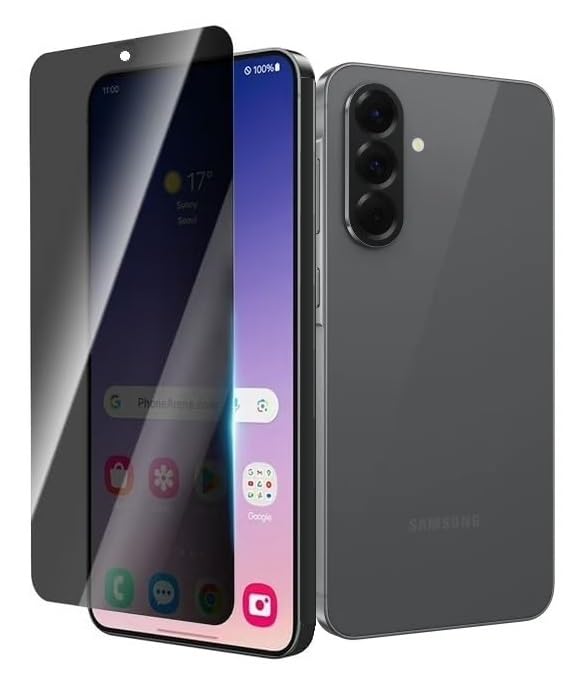 Image of FG Privacy Tempered Glass For Samsung Galaxy A56 5G [FingerPrint Working] 9H Glass Anti-Spy Screen Guard For Samsung Galaxy A56 5G, 1Pack-Black