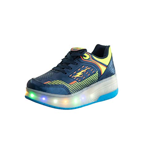 Tênis de Rodinhas Infantil SapatoFran com Led´s (36, AZUL-MARINHO)