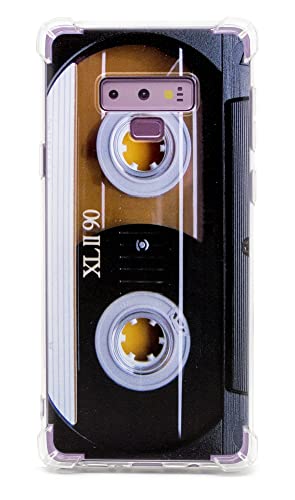 FAteam Case for Galaxy Note 9 with Reinforced Corners TPU Soft Bumper Retro Music Cassette Tape Case Compatible with Samsung Galaxy Note 9