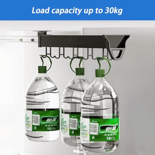 Organizador multifuncional de pared para escoba y fregona, estante de almacenamiento ajustable con ganchos deslizantes para cocina, armario, garaje o cuarto de servicio, para suministros de limpieza