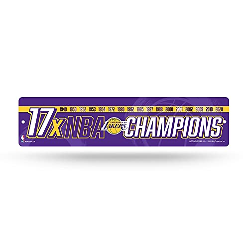 Rico Industries NBA Los Angeles Lakers - 17X Champ Plastic Street Sign - Home Décor - Wall Sign