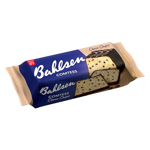 Bahlsen Comtess Choco-Chips, 350 g - leckerer Rührkuchen mit Schokoladenstückchen - einzeln verpackter Stracciatellakuchen für unterwegs oder zum Kaffee - saftiger Kuchen-fast wie selbst gebacken