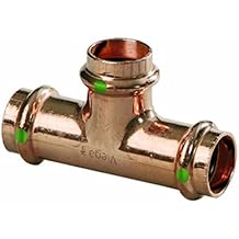 تي شيرت نحاسي VIEGA 77417 Propress Zero Lead مع 1 بوصة x 3/4 بوصة x 1/2 بوصة اضغط x اضغط على 3 عبوات
