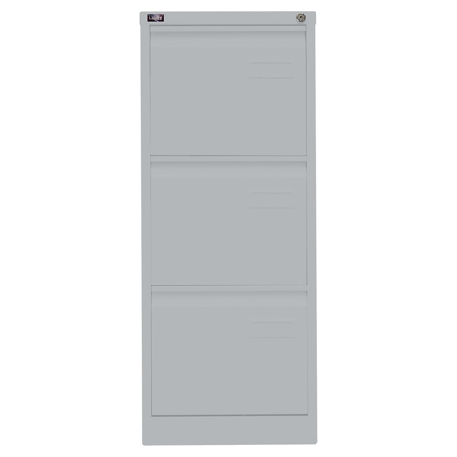 BISLEY Light Hängeregistraturschrank, einbahnig, DIN A4, 3 HR-Schubladen, Metall, 355 Silber, 62.2 x 41.3 x 101.6 cm