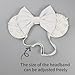 JIAHANG White Velvet Adjustable Mouse Ear Hair Bow Headband with Beadings, Fashion Bow Hairband Stand for Baby Girls Infant Toddlers