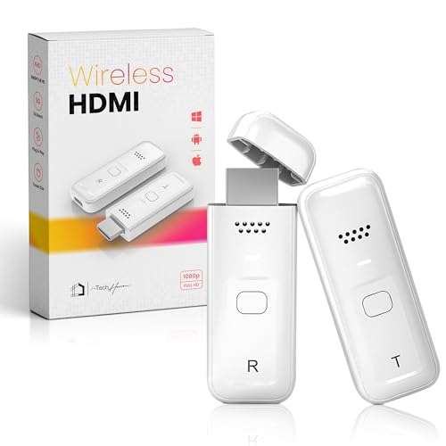 HDMI Inalámbrico Transmisor y Receptor, HDMI Wireless para Transmitir Vídeo y Audio en PC/Portátil a Monitor/TV Box/Proyector, transmisión inalámbrica 2,4G/5G, Plug & Play