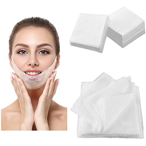 400 Pieces 4 x 4 Inch Esthetic Wipes Esthetic Pads Non-woven Fabric Wipes Disposable Face Pads Square Makeup Wipes Dry Cleaning Face Wipes for Women Girls Removing Cosmetics Accessories