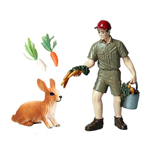 Generic Simulierte Bauernhoftiere Figuren Spielzeug Farmer Keeper Lernspielzeug Landschaft Mikrolandschaft Dekorszenen… – Bild 4