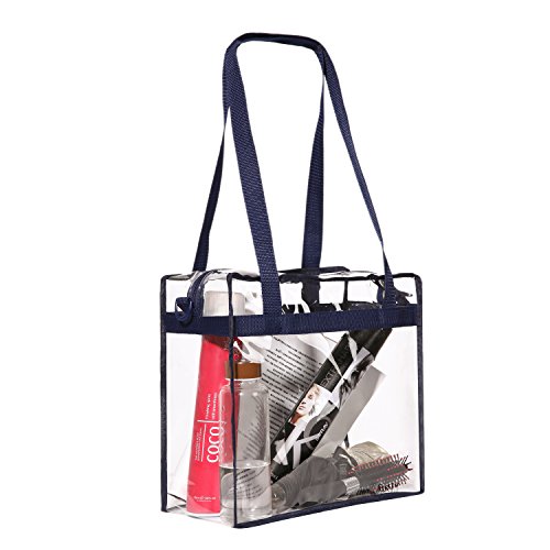image for BAGAIL Clear Bags 12x6x12 Stadium Approved Clear Tote Bag with Zipper 
